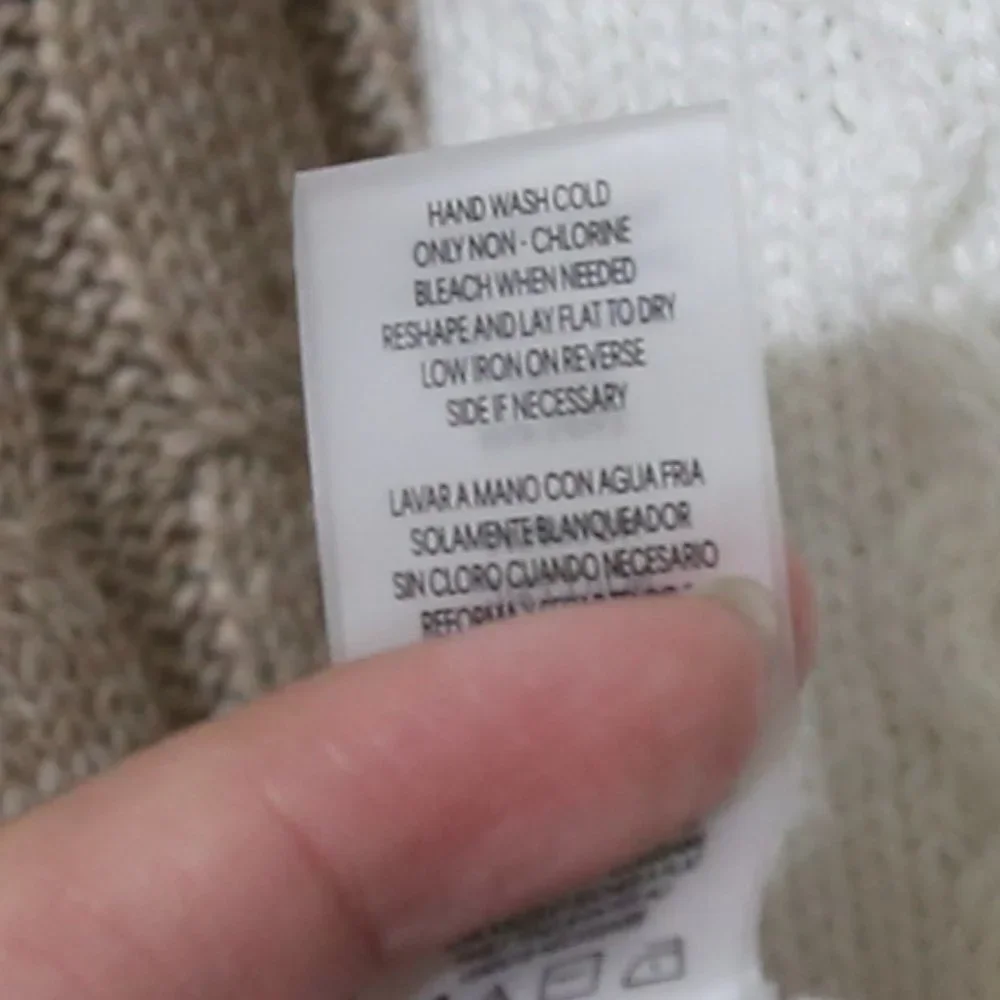 CALVIN KLEIN Acrylic Blend White Mixed Stitch Colorblocked Cowlneck Sweater - Picture 8 of 12